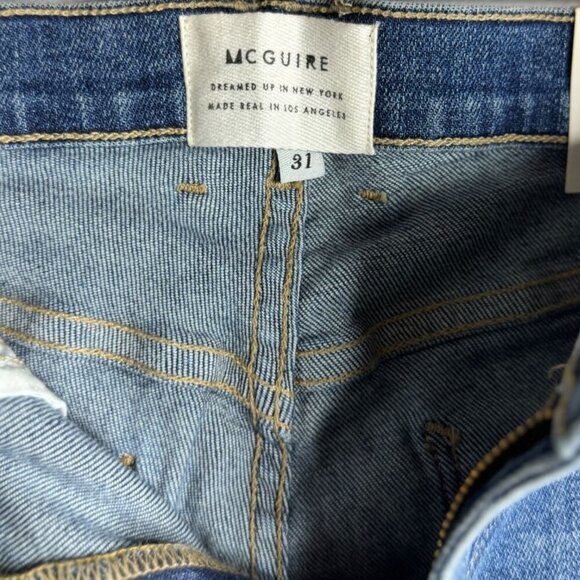 MCGUIRE Denim Womens‎ Newton Skinny Jeans Size 31 Raw Hem Mid Rise Stretch Blue - Picture 13 of 15